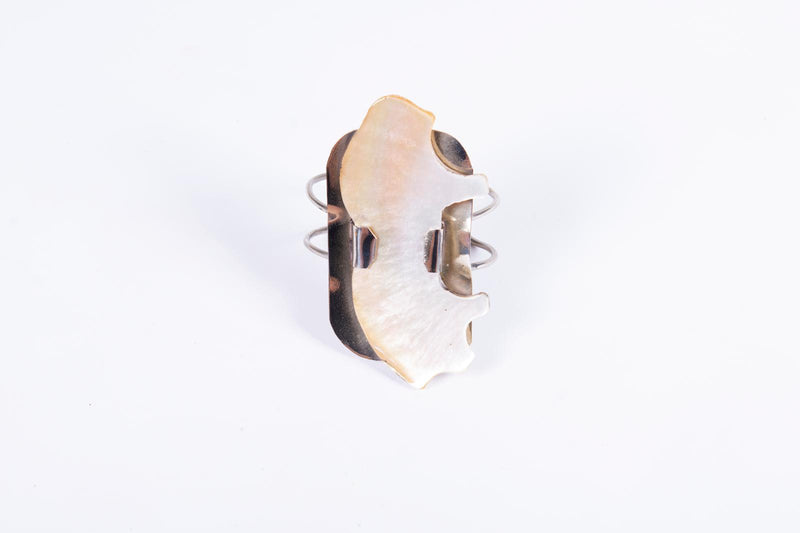Brazalete Plateado Nacar Alambre