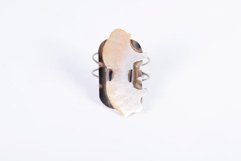Brazalete Plateado Nacar Alambre