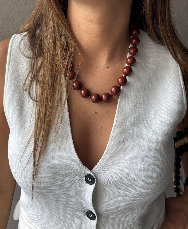 Collar Borla Marron