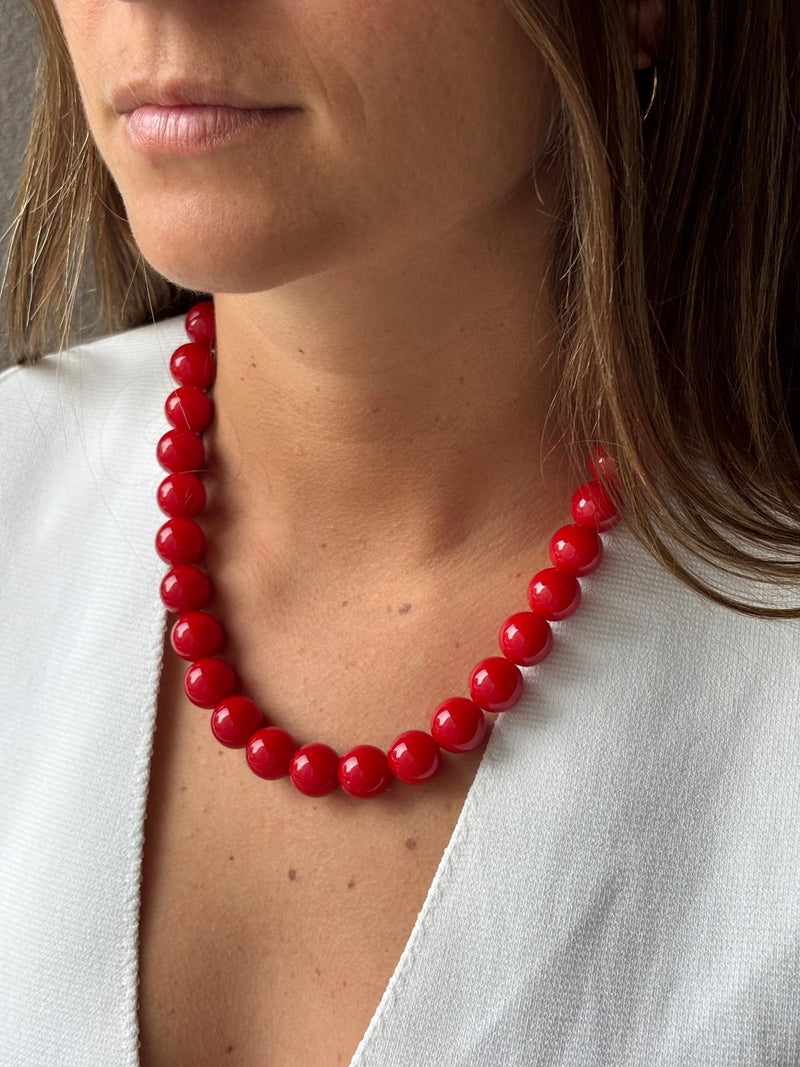 Collar Borlas Rojo