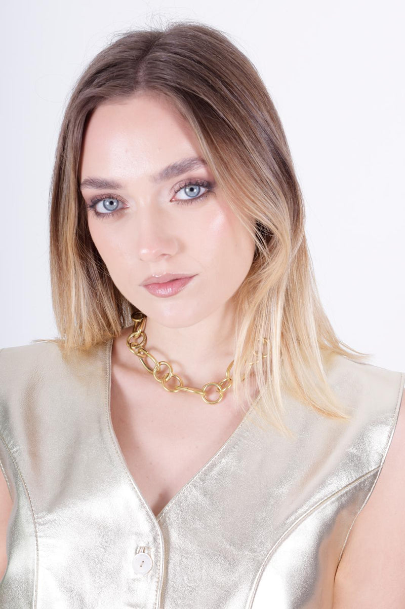 Collar Cadena Irregular dorada